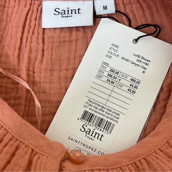 NEW Saint Tropez Canyon Clay Luisz Gauze Top US M - Picture 8 of 9